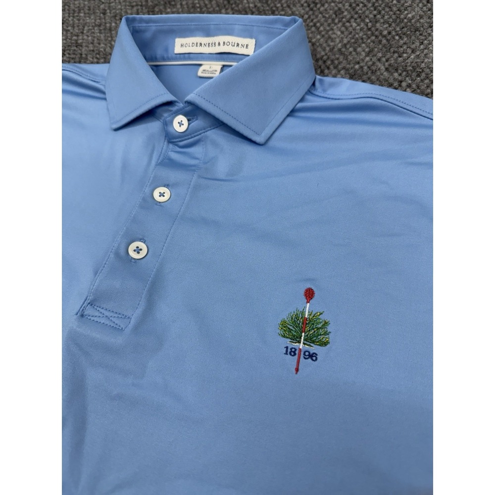 Holderness & Bourne Men's Large Merion Golf Club Performance Polo Shirt Blue
